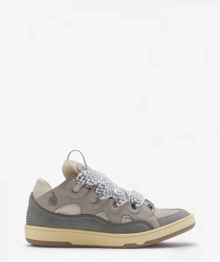 Brown Lanvin Curb Leather Sneakers