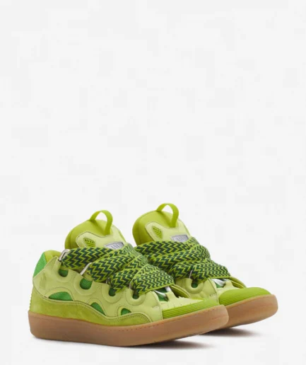 Green Lanvin Curb Leather Sneakers