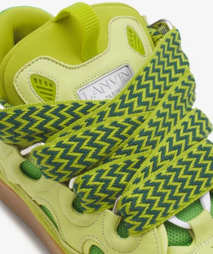 Green Lanvin Curb Leather Sneakers