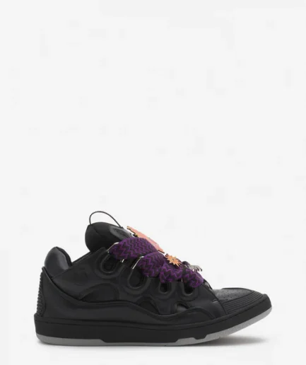 Black Lanvin X Future Curb 3.0 Leather Sneakers for Men