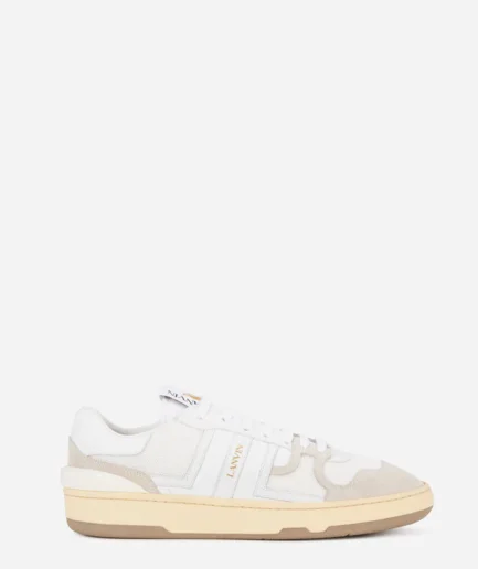 Lanvin Leather Clay Low Top Sneakers – White