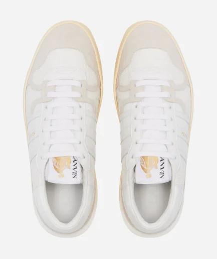 Lanvin Leather Clay Low Top Sneakers – White