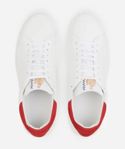 Lanvin Leather DDB0 Sneakers – White/Red