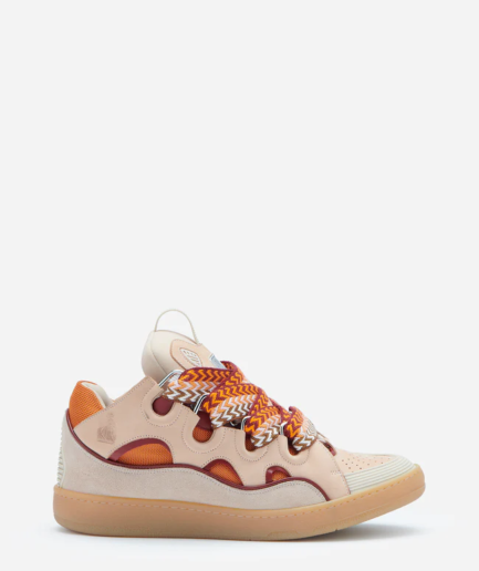 Lanvin Leather Curb Sneakers – Pale Pink