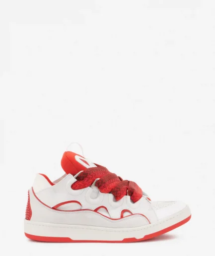 Lanvin Leather Curb Sneakers – Red