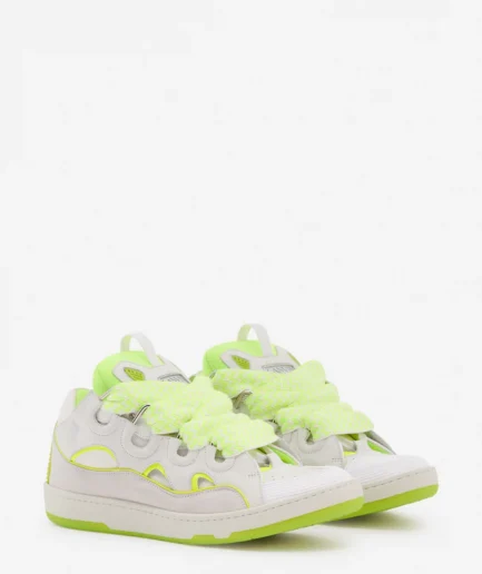 Lanvin Leather Curb Sneakers – Fluorescent Yellow