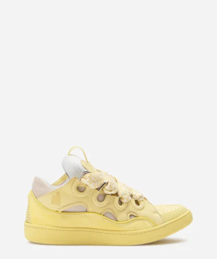 Lanvin Leather Curb Sneakers – Corn