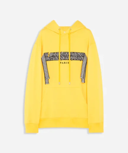 Embroidered Lanvin Curb Lace Hoodie Yellow
