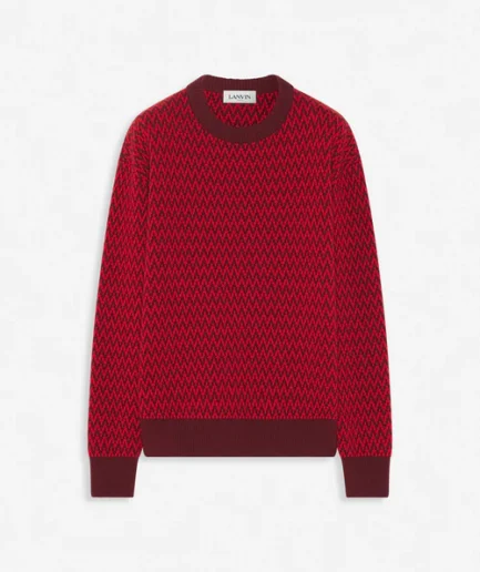Curb Lanvin Herringbone Sweater in Merino Wool
