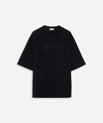 Oversized Lanvin Paris Embroidered T Shirt – Black